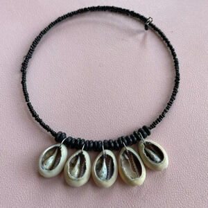 Vintage Cowrie Shell Necklace Marine Shells Mollusk Beach Ocean Sea Jewelry